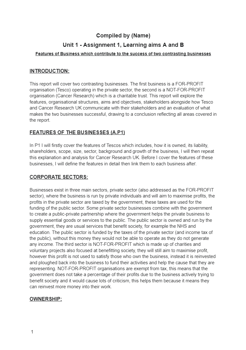 Exploring Business Assignment 1
