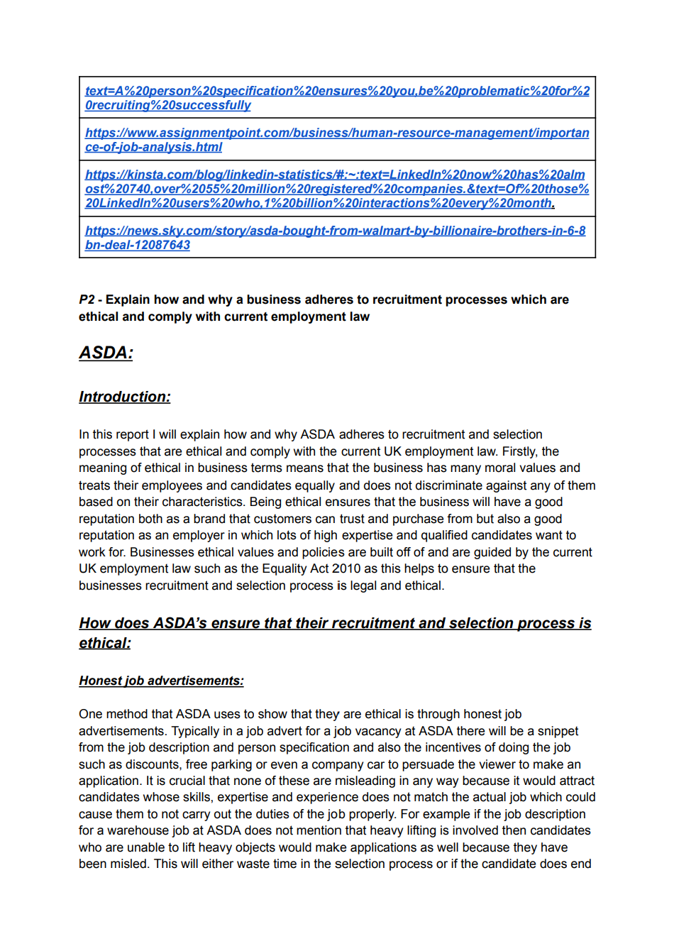 Recruitment and Selection Assignment 1