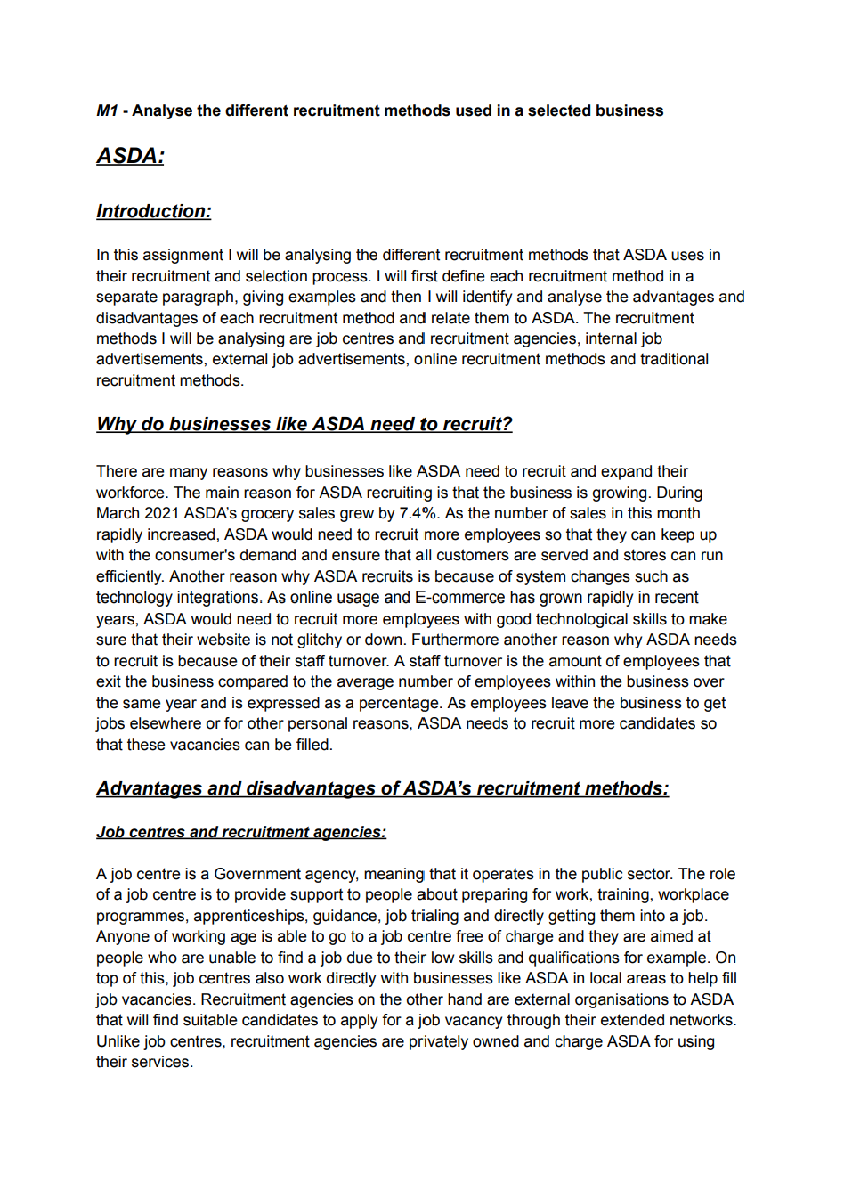 Recruitment and Selection Assignment 1
