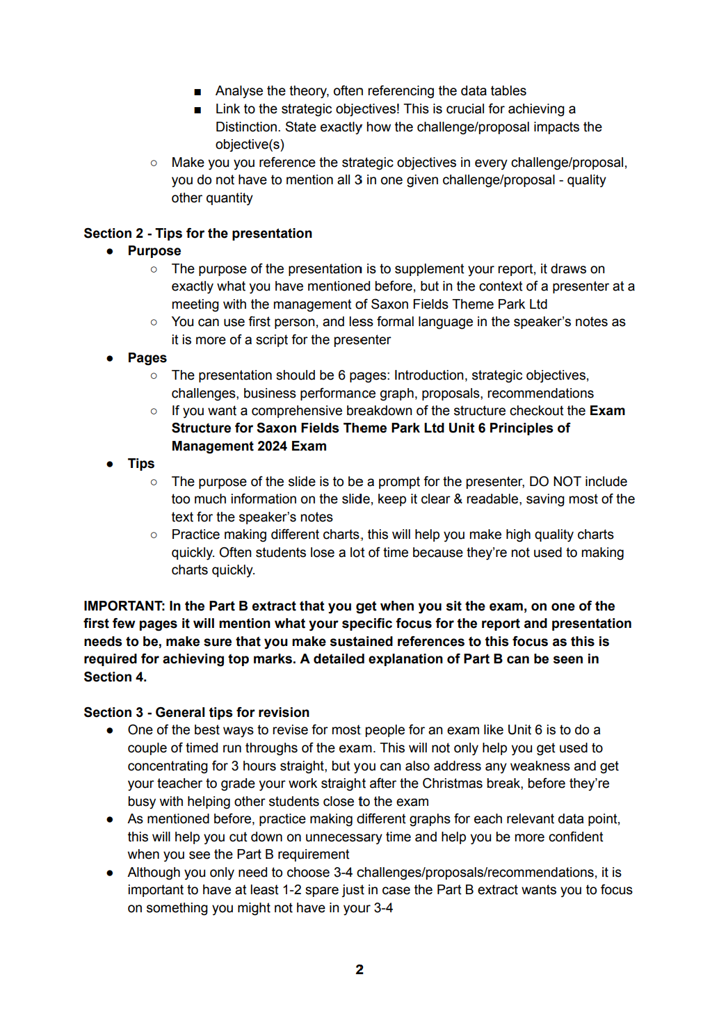 Free Guidance and Tips for Saxon Fields Theme Park Ltd Exam