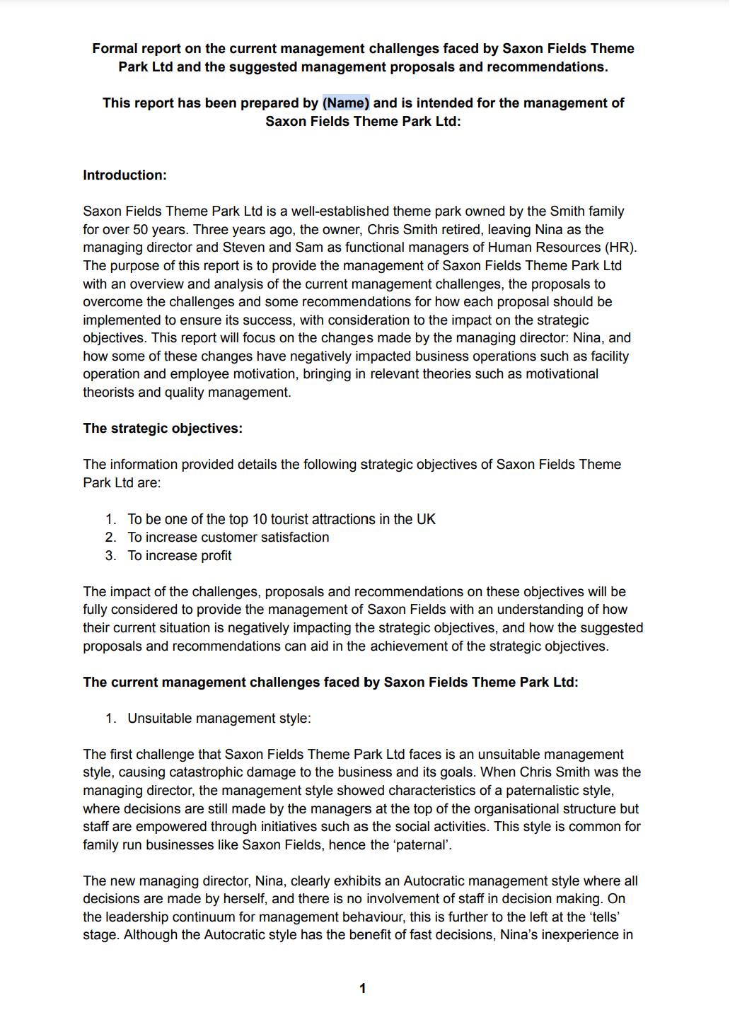 Bundle for Saxon Fields Theme Park Ltd Exam