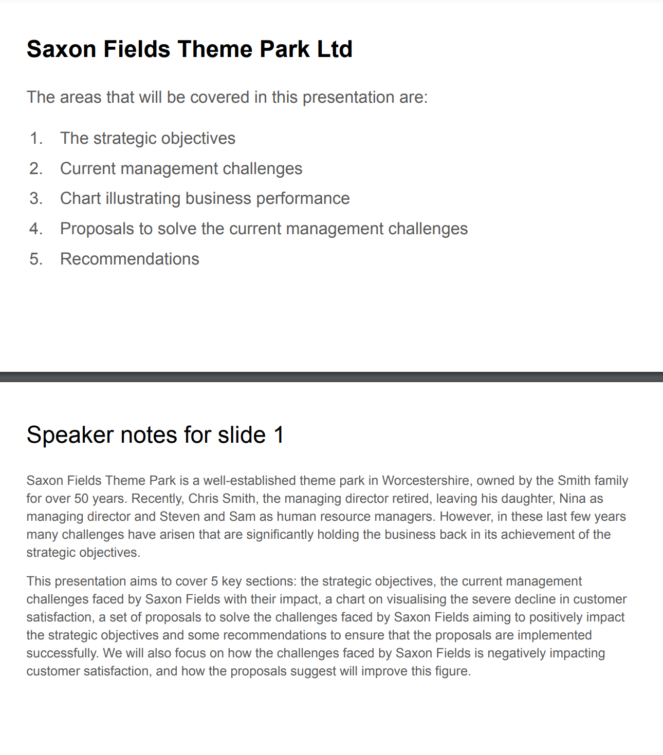 Bundle for Saxon Fields Theme Park Ltd Exam