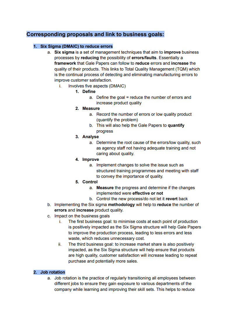 Gale Papers Ltd May 2024 Exam Notes