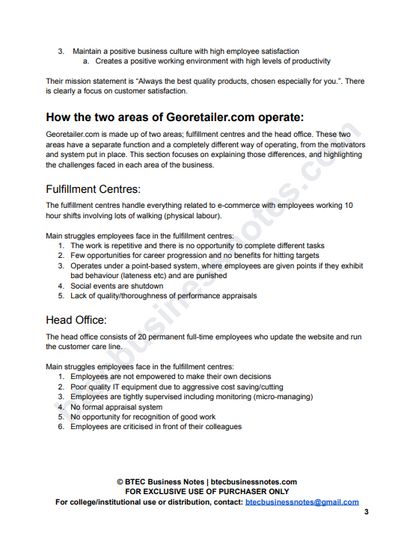 Georetailer.com Notes for Unit 6 Principles of Management 2025 Exam