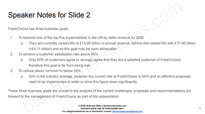 FreshChoice Distinction Grade Report and Presentation Example