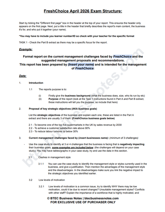 FreshChoice April 2026 Exam Structure