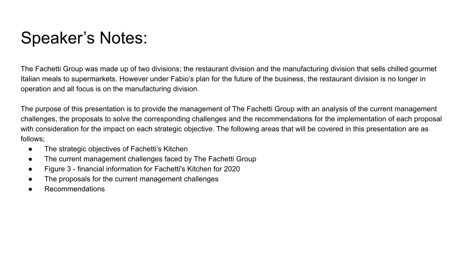 Distinction Example of Unit 6 The Fachetti Group PART B – BTEC Business ...