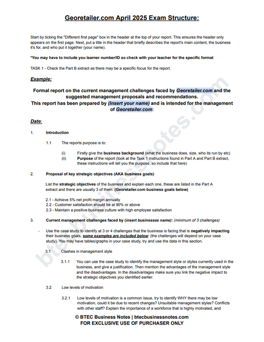 Georetailer.com April 2025 Exam Structure