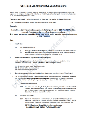 Unit 6 Principles of Management – BTEC Business Level 3 Notes