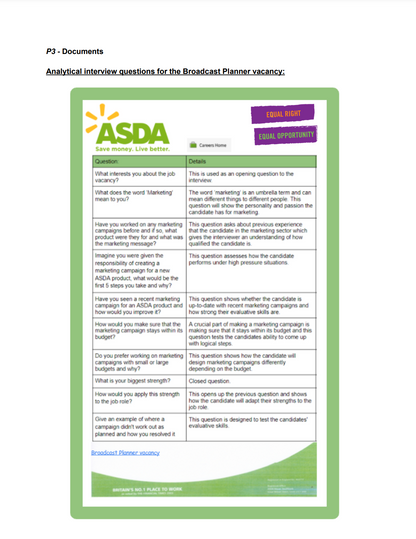 P3 for Recruitment and Selection – BTEC Business Level 3 Notes